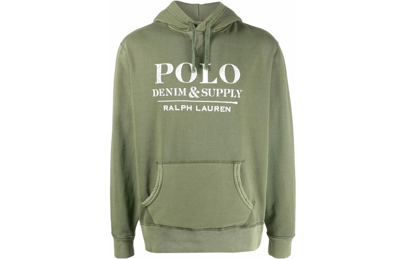 Ralph Lauren Logo Graphic Hoodie with Drawstring Green 710850527-004
