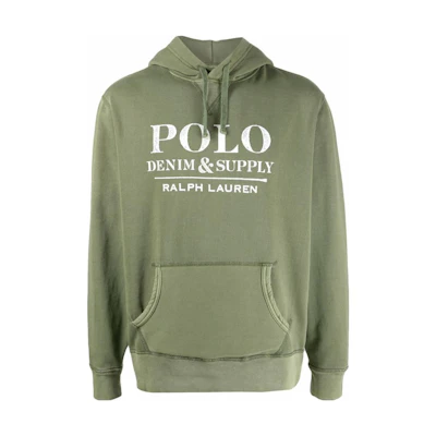 Ralph Lauren Logo Graphic Hoodie with Drawstring Green 710850527-004
