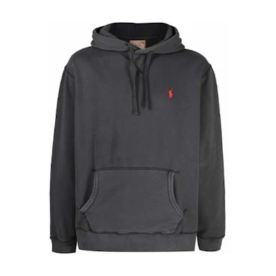 Ralph Lauren Logo Hoodie Gray Black Long Sleeve Sweatshirt 710793020-001