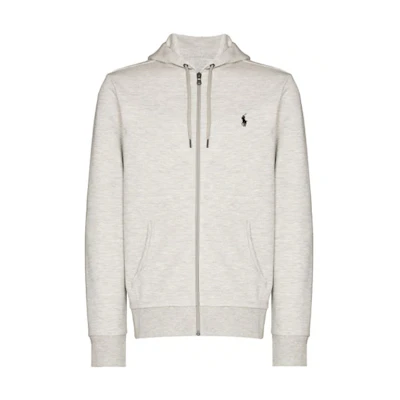 Ralph Lauren Logo Knit Hoodie Jacket Men’s Light Grey 710652313-023
