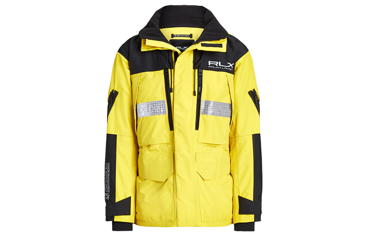 Ralph Lauren Logo Letter Print Color-Block Hooded Jacket Yellow MNRXOTW16020100-730