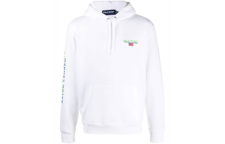 Ralph Lauren Logo Letter Print Hoodie White 710800486-002