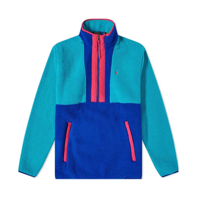 Ralph Lauren Logo Patch Half-Zip Colorblock High-Neck Sweatshirt Men 710850406-003