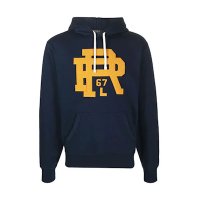 Ralph Lauren Logo Patch Pullover Hoodie - Blue 710850318-001
