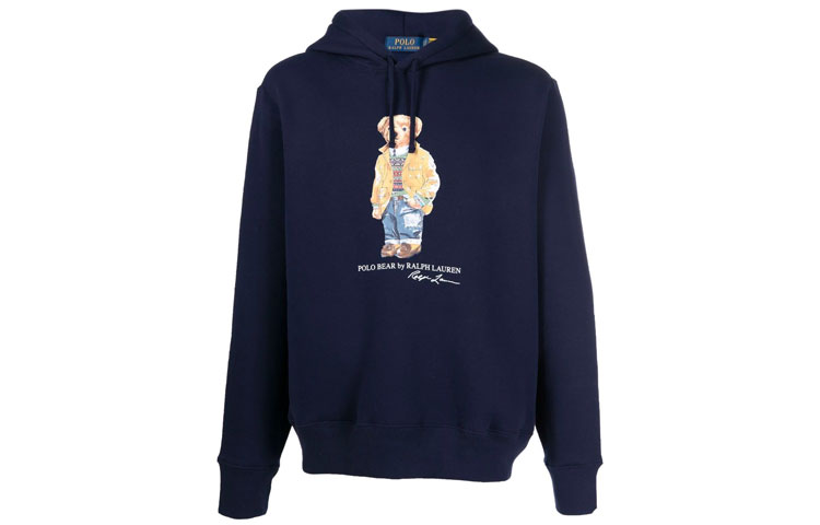 Ralph Lauren Logo Print Casual Sweatshirt Navy Blue 710829166003