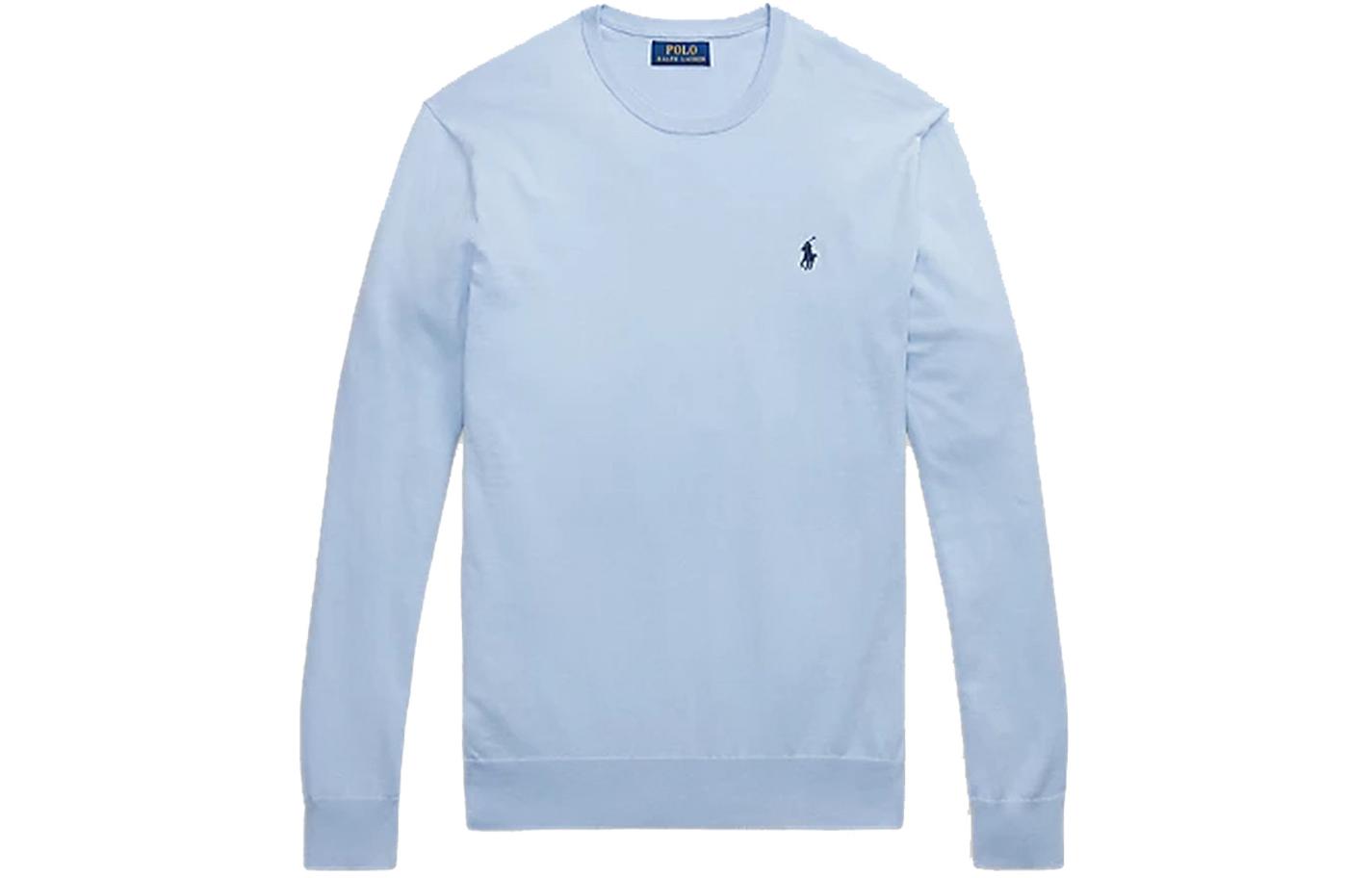 Ralph Lauren Logo Print Crewneck Long Sleeve Sweatshirt Men’s Light Blue 710890558-502