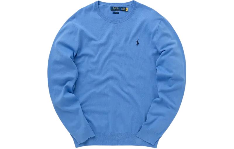 Ralph Lauren Logo Print Crewneck Pullover Sweatshirt Blue Men’s 710890558-501