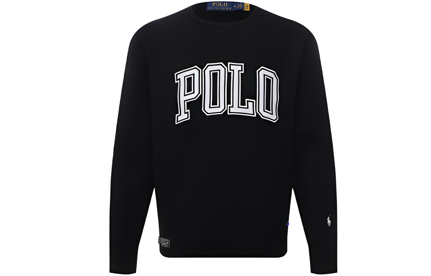 Ralph Lauren Logo Print Crewneck Sweatshirt - Black 710823896-002