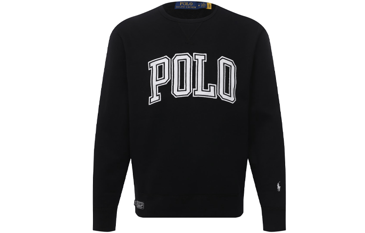 Ralph Lauren Logo Print Crewneck Sweatshirt - Black 710823896-002 圖 2