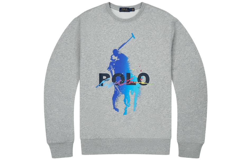 Ralph Lauren Logo Print Crewneck Sweatshirt Unisex Grey MNPOKNI16821865-020