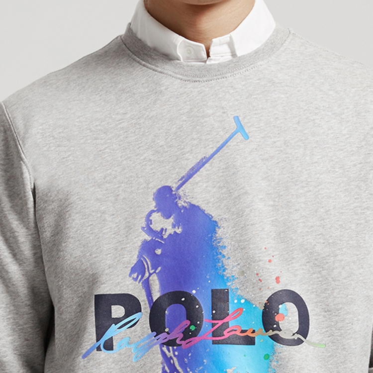 Details for Ralph Lauren Logo Cetak Baju Sweater Leher Bulat Unisex Kelabu MNPOKNI16821865-020