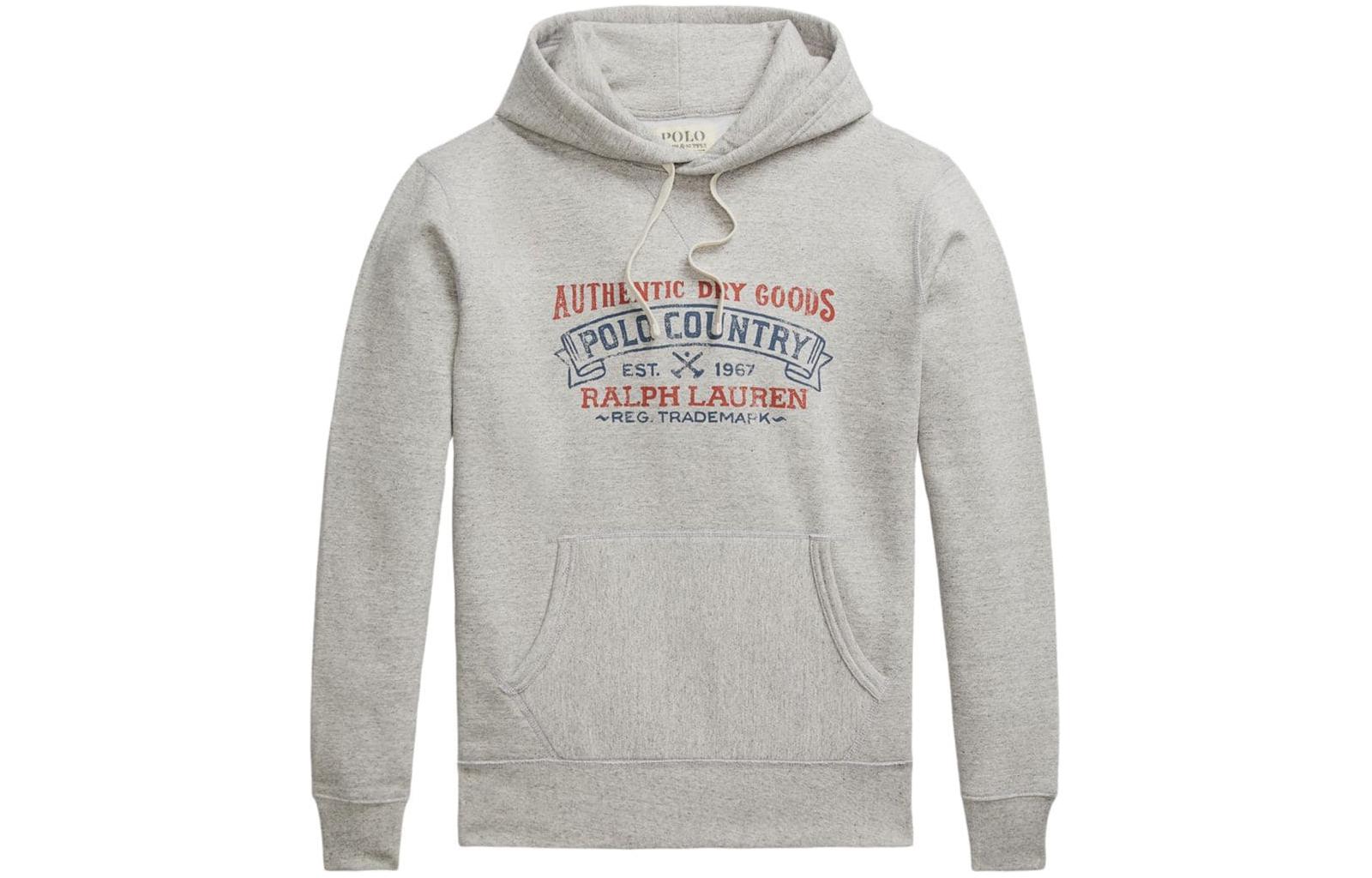 Ralph Lauren Logo Print Hoodie Gray 710937328-001