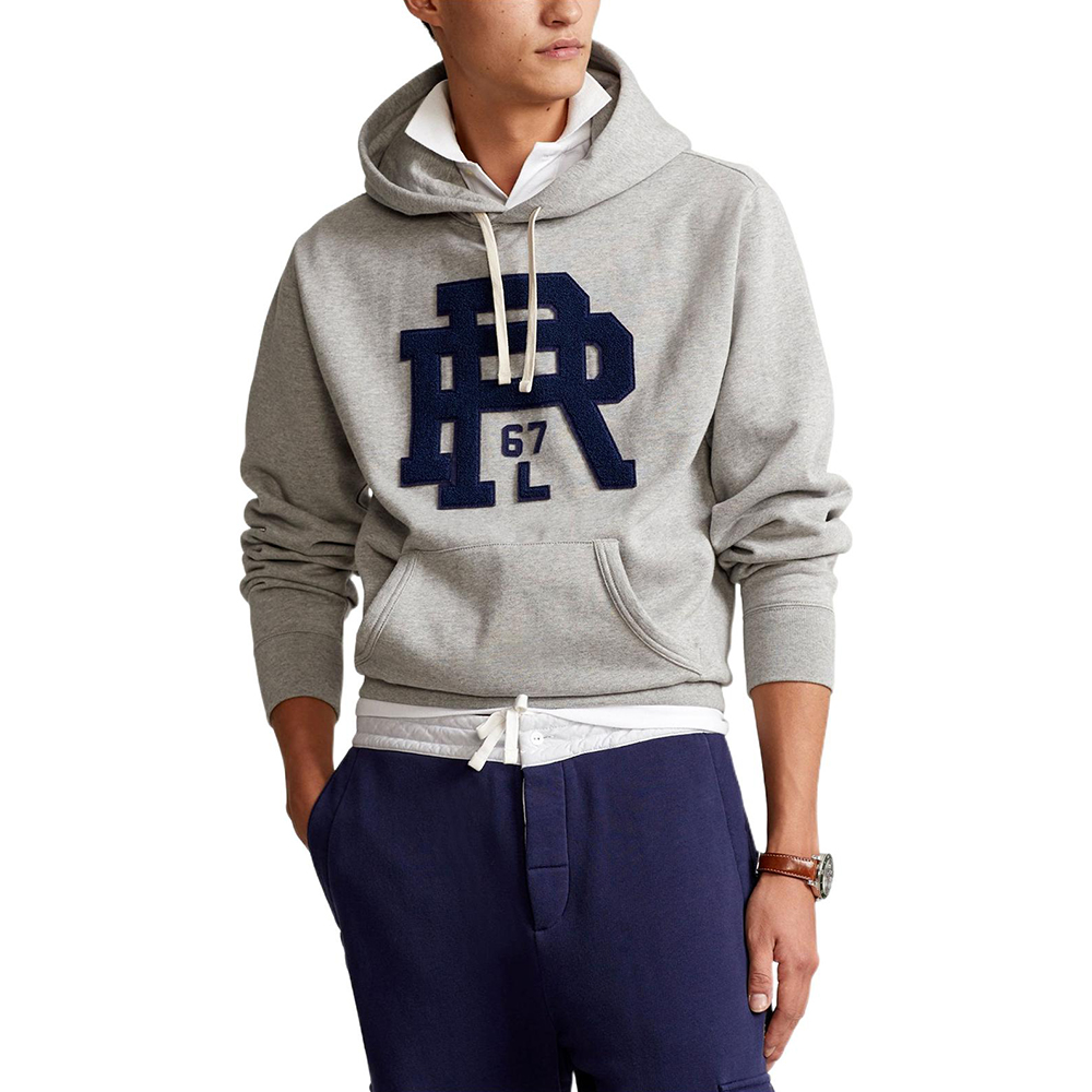 Ralph Lauren Logo Print Hoodie Long Sleeve Grey 710850318003GREY