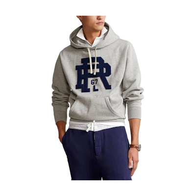 Ralph Lauren Logo Print Hoodie Long Sleeve Grey 710850318003GREY