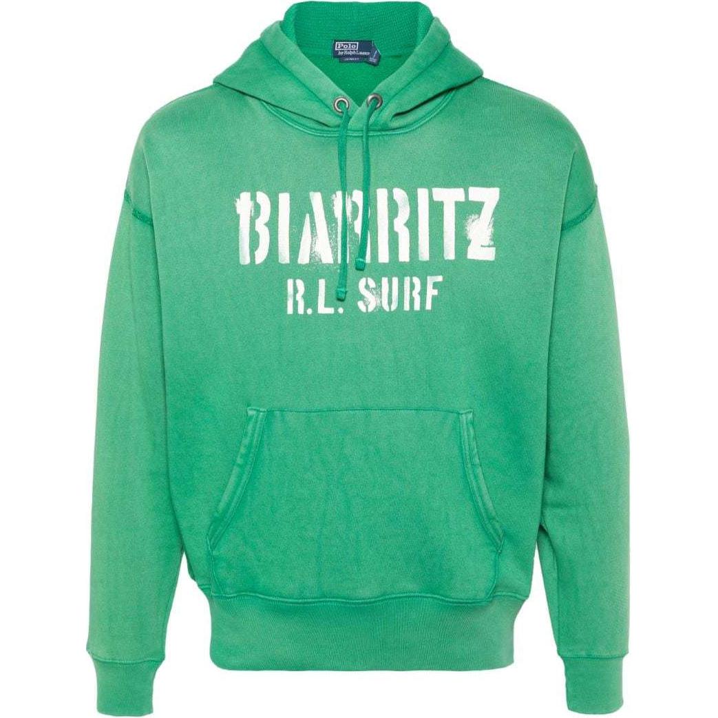 Ralph Lauren Logo Print Hoodie Relaxed Fit - Grandmother Green 710936363-001