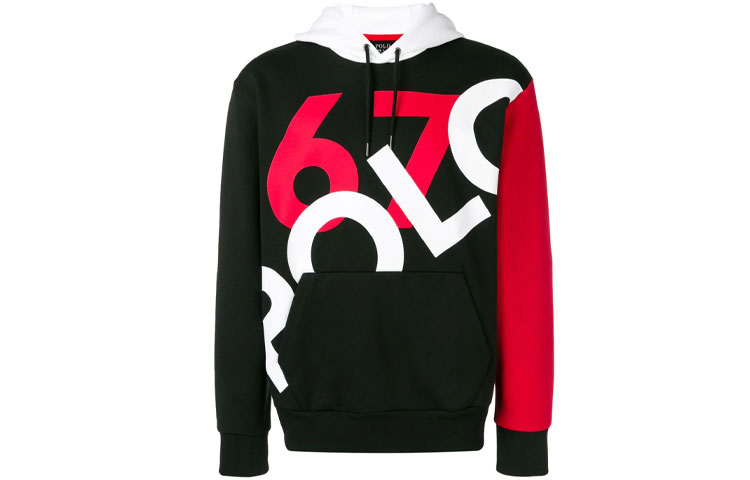 Ralph Lauren Logo Print Pullover Hoodie - Black 710740411-001