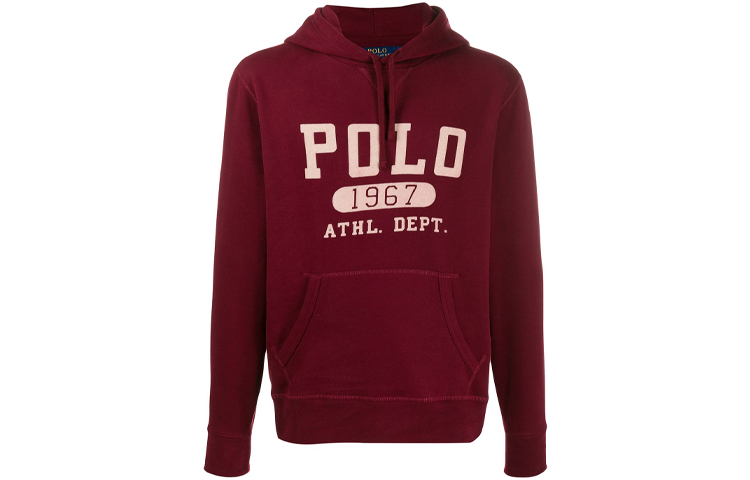 Ralph Lauren Logo Print Red Hoodie for Men 710766797-002