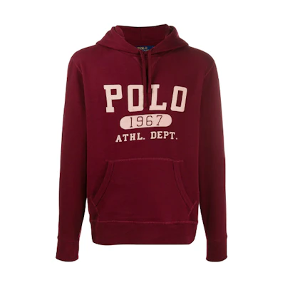 Ralph Lauren Logo Print Red Hoodie for Men 710766797-002