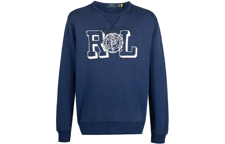 Ralph Lauren Logo Printed Crewneck Sweatshirt Blue – 710823539-001