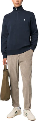 Ralph Lauren Logo Pullover Mock Neck Sweatshirt Lelaki Biru Gelap 710922557-002 Lookbook Ralph Lauren Logo Pullover Mock Neck Sweatshirt Lelaki Biru Gelap 710922557-002