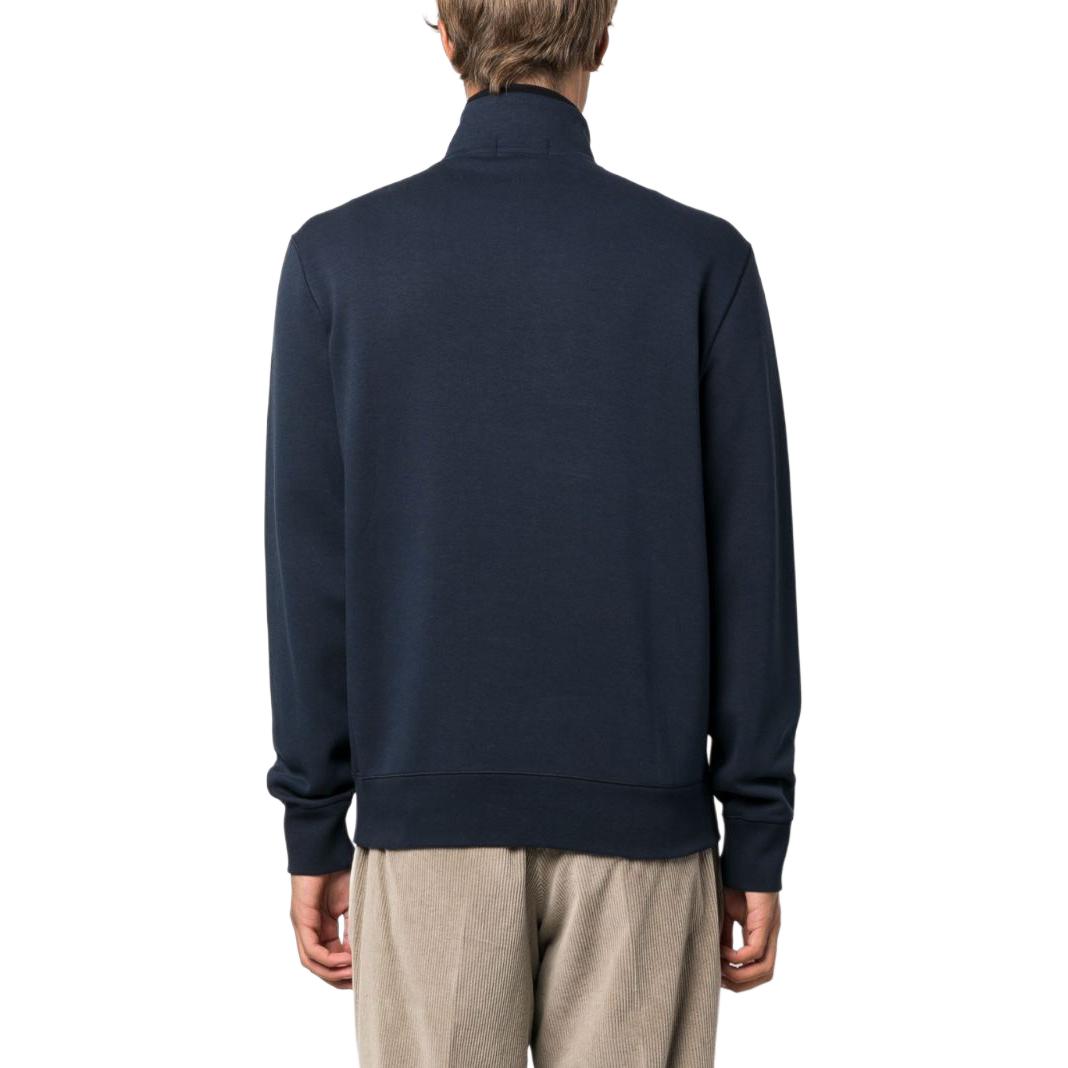 Shop Ralph Lauren Logo Pullover Mock Neck Sweatshirt Lelaki Biru Gelap 710922557-002