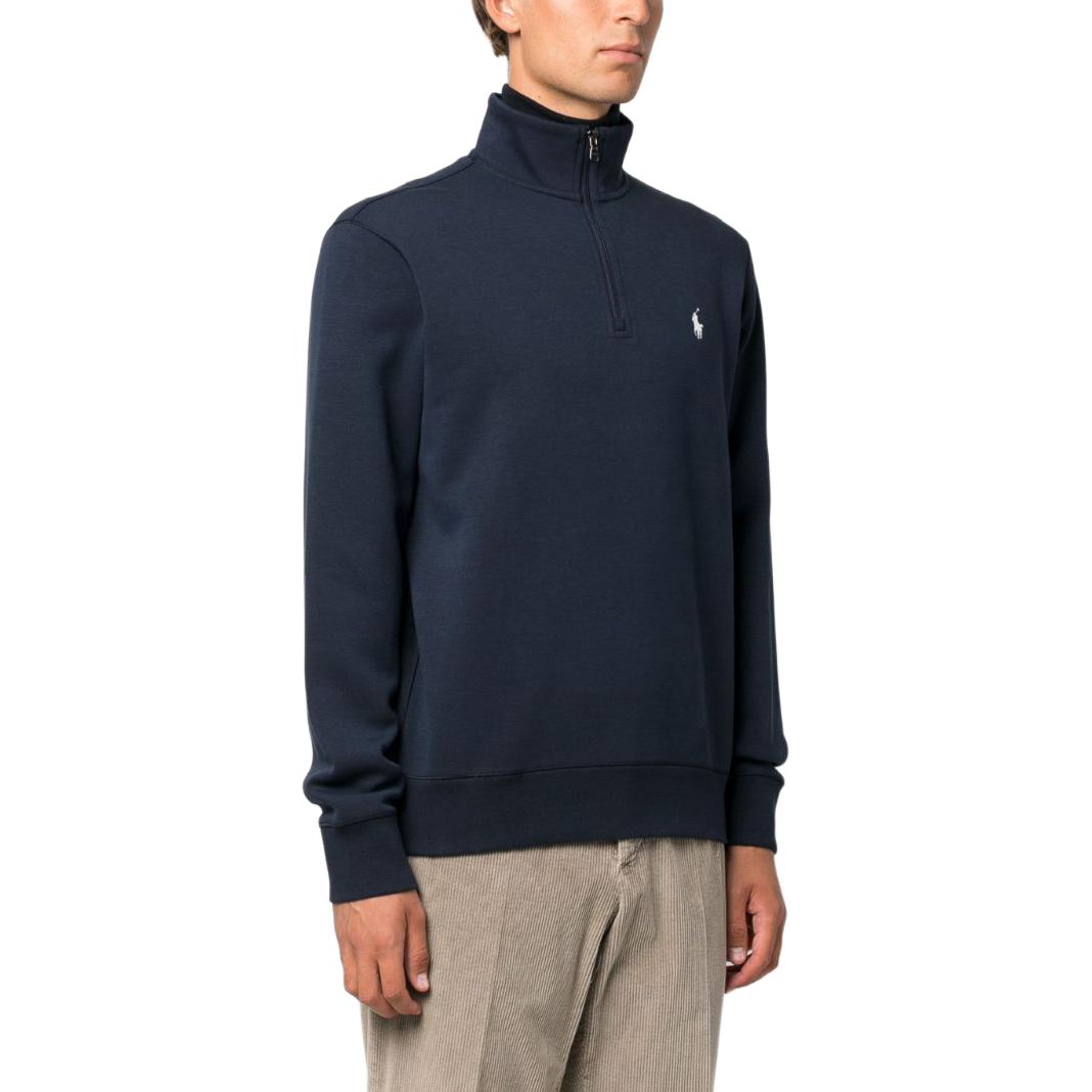 Purchase Ralph Lauren Logo Pullover Mock Neck Sweatshirt Lelaki Biru Gelap 710922557-002