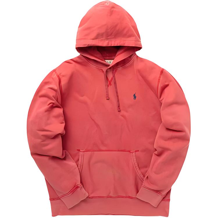 Ralph Lauren Logo Red Hooded Pullover Sweatshirt Long Sleeve 710793020-027