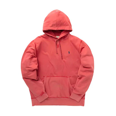 Ralph Lauren Logo Red Hooded Pullover Sweatshirt Long Sleeve 710793020-027