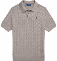 Ralph Lauren Logo Ribbed Knit Loose Fit Short Sleeve Polo Shirt Gray MNPOSWE1N820042-GREY Ralph Lauren Logo Ribbed Knit Loose Fit Short Sleeve Polo Shirt Gray MNPOSWE1N820042-GREY