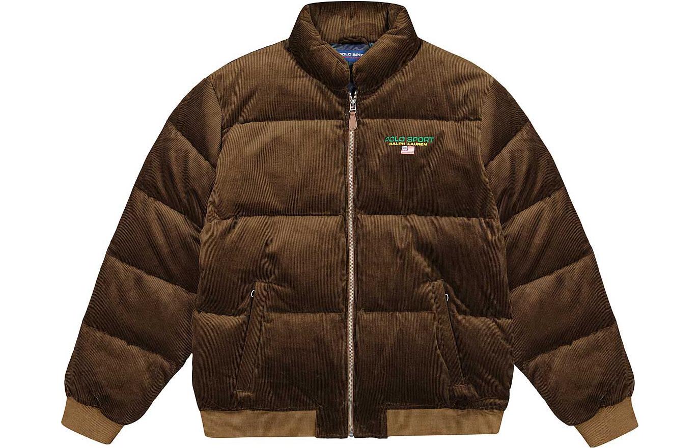 Ralph Lauren Logo Stand Collar Zip Long Sleeve Jacket Men Brown 710849316-002