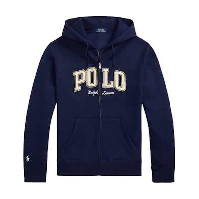 Ralph Lauren Logo Wool Full-Zip Hoodie Jacket Navy Blue 710981151-002
