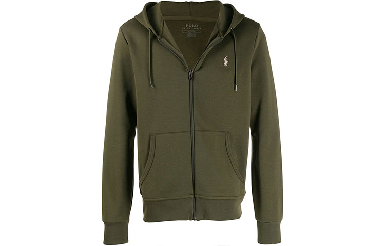 Ralph Lauren Logo Zip Hoodie Green Long Sleeve Sweatshirt 710652313-043