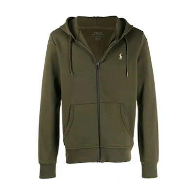 Ralph Lauren Logo Zip Hoodie Green Long Sleeve Sweatshirt 710652313-043