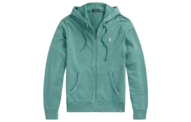 Ralph Lauren Loopback Terry Full-Zip Hoodie Green Embroidered Logo Sweatshirt MNPOKNI16823-239
