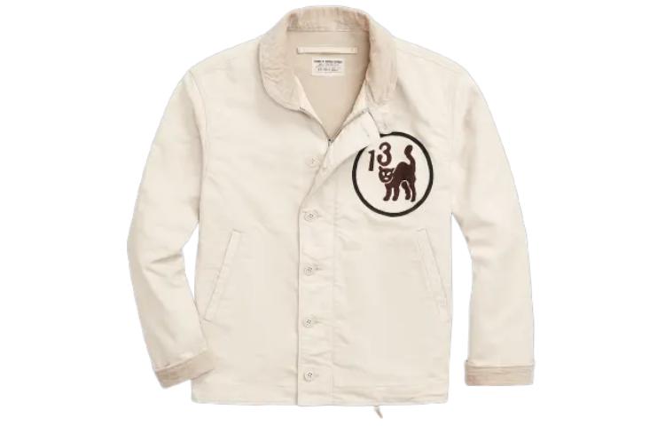 Ralph Lauren Loose-Fit Zip Polo Jacket with Number Logo in Natural White MNRROTW16020-134