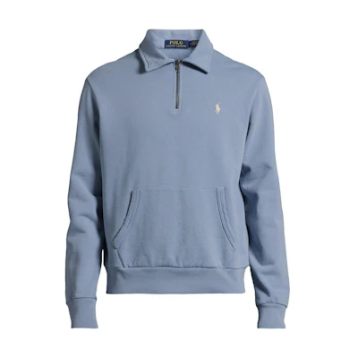 Ralph Lauren Loose Fit Polo Collar Sweatshirt Blue with Logo Embroidery 710934601-003