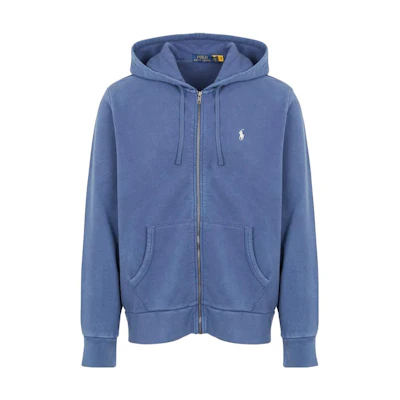 Ralph Lauren Loose Fit Solid Color Zip Hoodie - Blue 710916692-001
