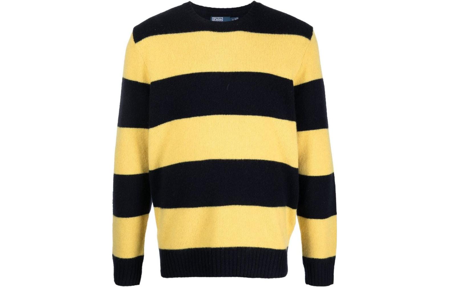 Ralph Lauren Loose Fit Striped Print Sweatshirt Yellow 710881047001001