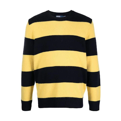 Ralph Lauren Loose Fit Striped Print Sweatshirt Yellow 710881047001001
