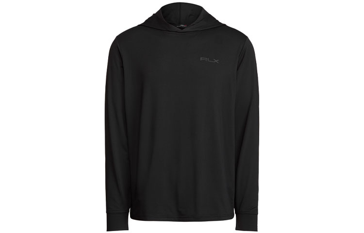 Ralph Lauren Men’s Black Mesh Letter Print Hoodie MNXGKNI16820081