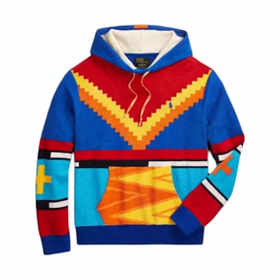Ralph Lauren Naiomi Glasses Loopback Hoodie Blue Unisex Fit MNPOKNI16823609