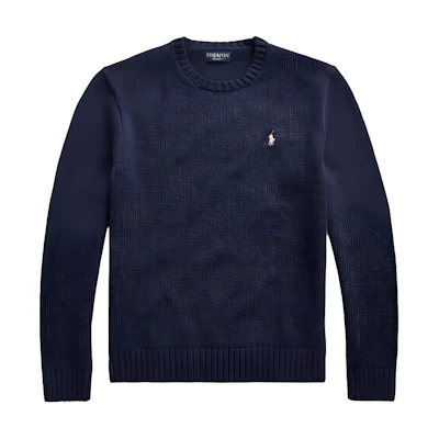 Ralph Lauren Navy Blue Crewneck Sweatshirt with Logo Print for Men MNPOSWE16820195-410