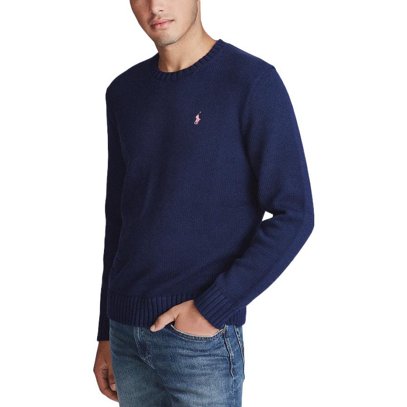 Ralph Lauren Navy Blue Crewneck Sweatshirt with Logo Print for Men MNPOSWE16820195-410 圖 4