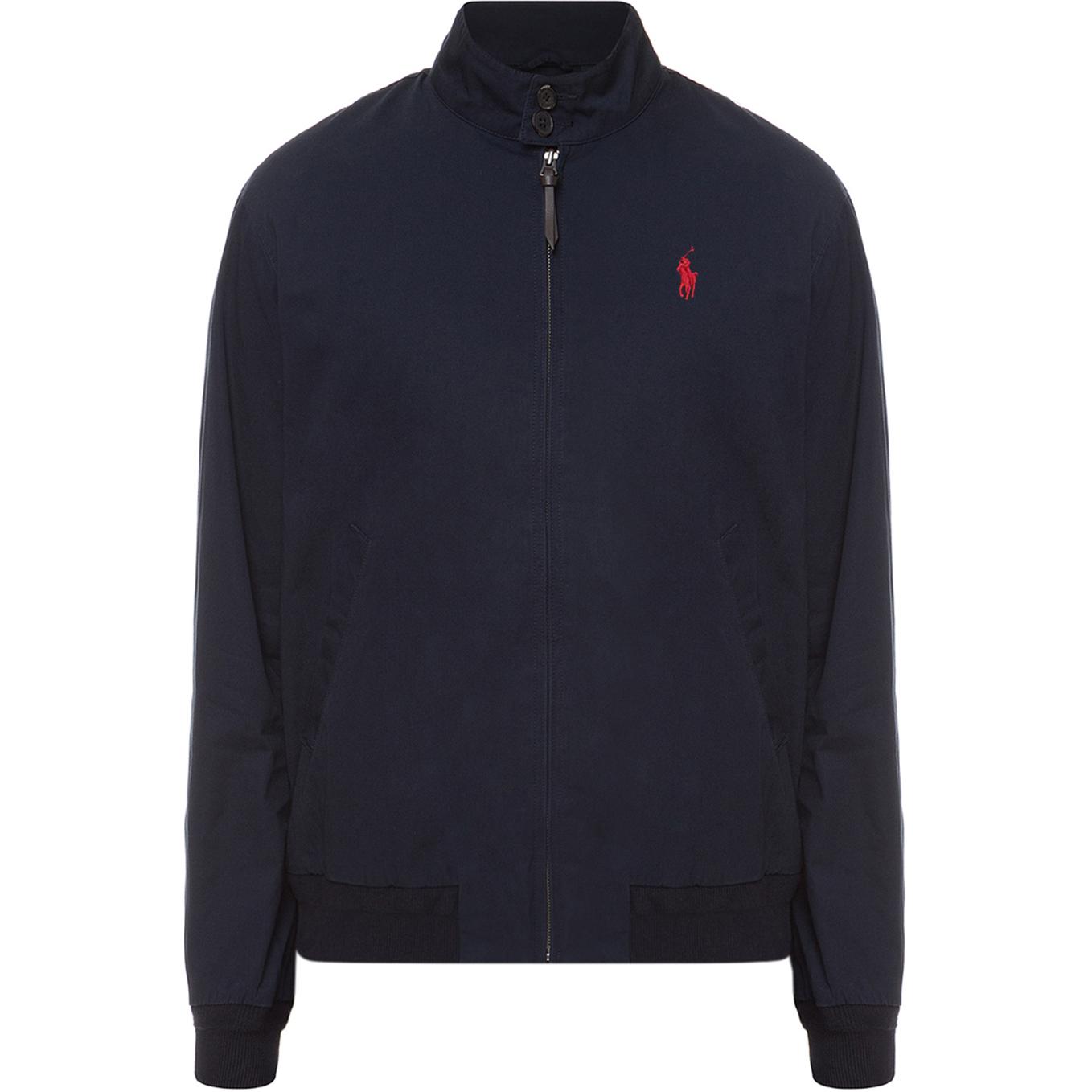 Ralph Lauren Navy Blue Embroidered Pony Logo Twill Zip Jacket Long Sleeve 710740382-001