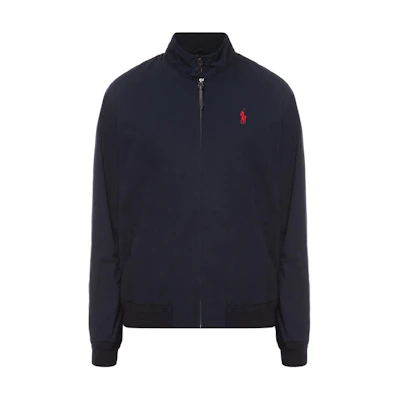 Ralph Lauren Navy Blue Embroidered Pony Logo Twill Zip Jacket Long Sleeve 710740382-001