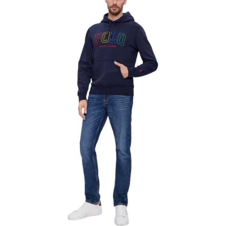 Lookbook 拉夫·勞倫海軍藍連帽衫字母印花長袖 710926600-001