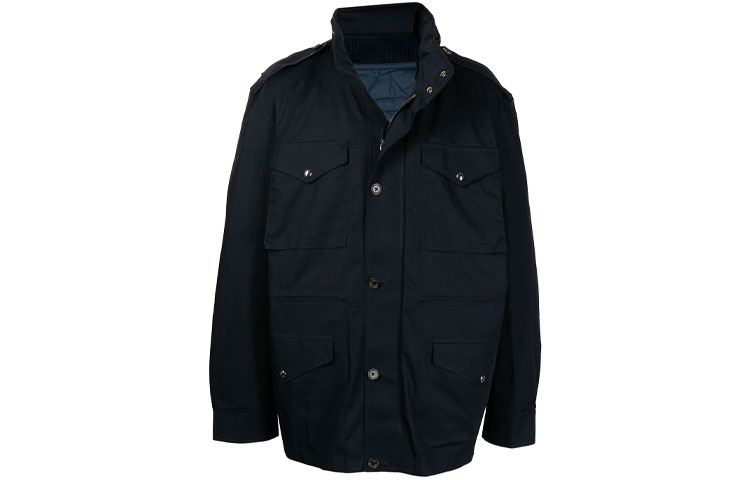 Ralph Lauren Navy Blue Padded Twill Long Sleeve Warm Jacket 710847068-001