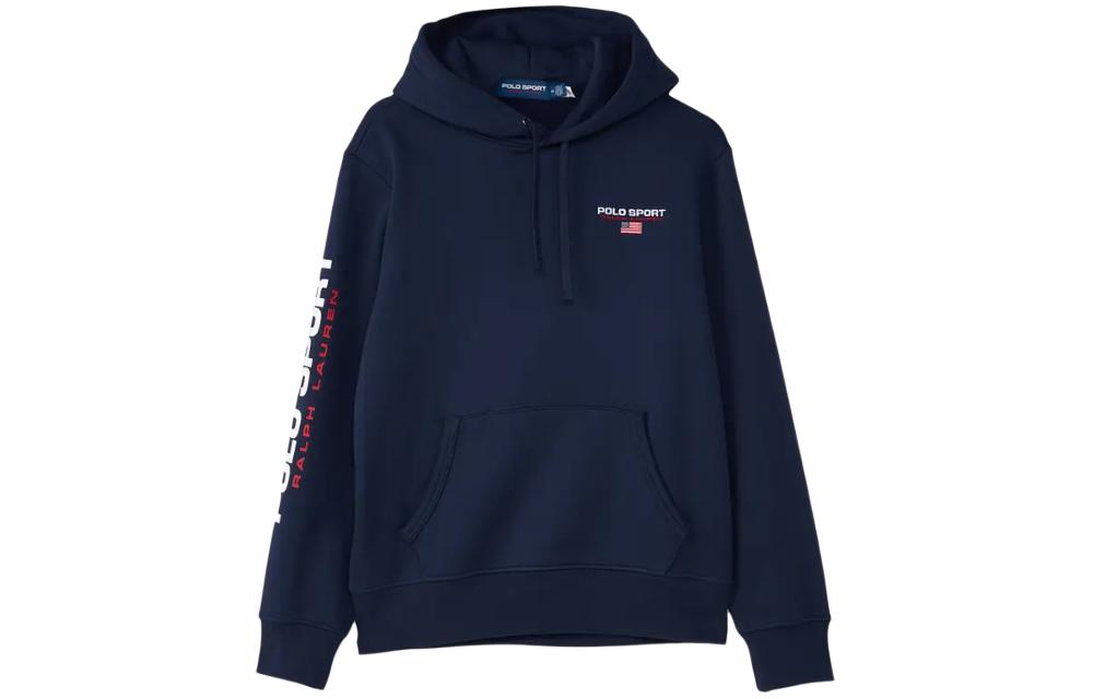 Ralph Lauren Navy Blue Slim-Fit Hoodie with Logo Embroidery 710835769-017