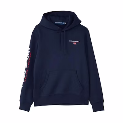 Ralph Lauren Navy Blue Slim-Fit Hoodie with Logo Embroidery 710835769-017