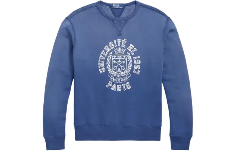 Ralph Lauren Navy Fleece Graphic Logo Crewneck Sweatshirt MNPOKNI16823-562